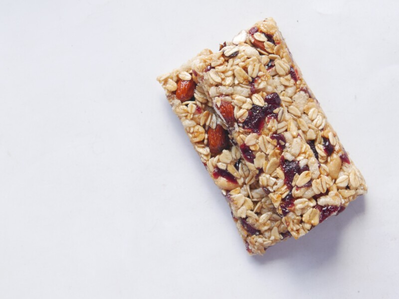 granola bars on white